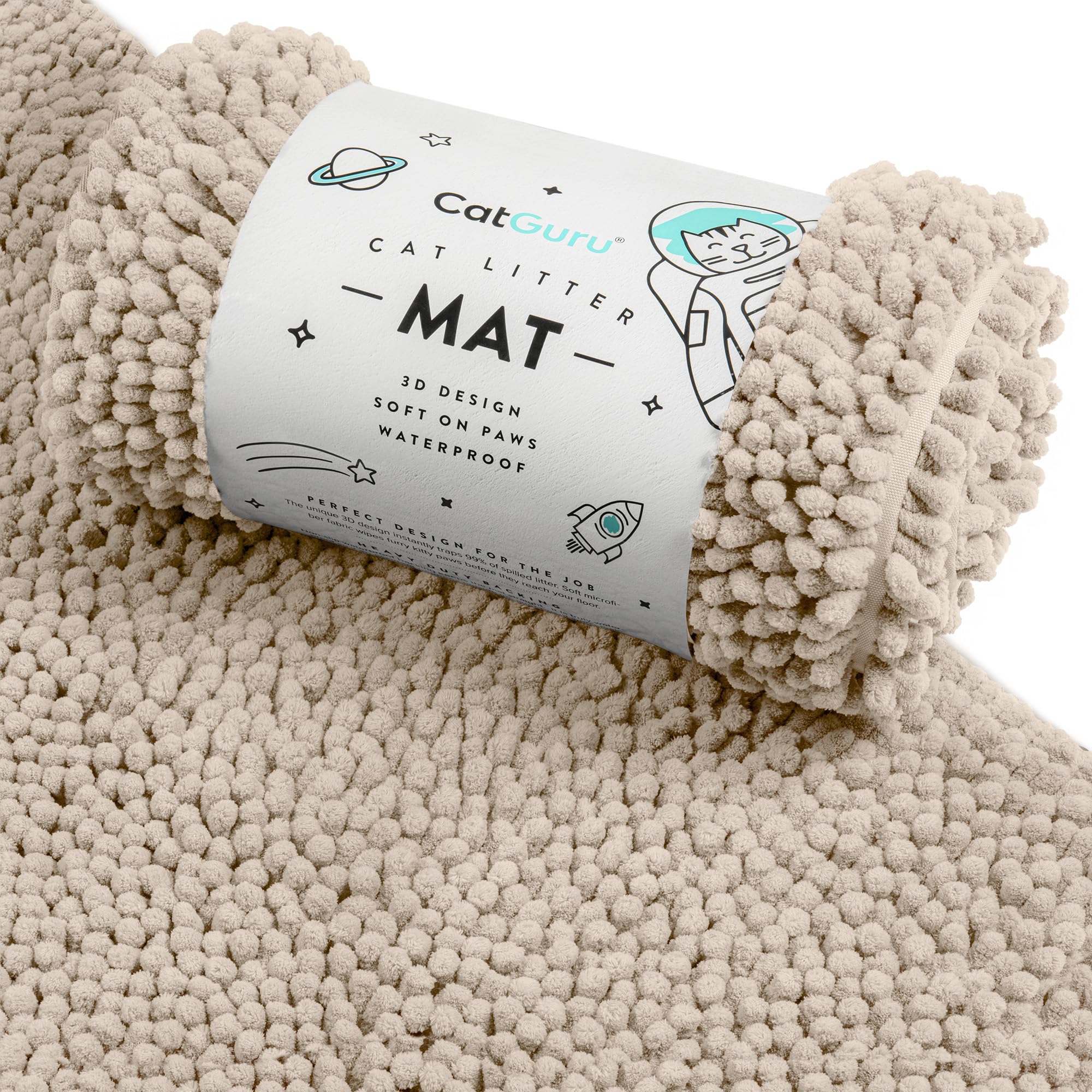 CatGuru Cat Litter Mat 3D design traps litter.