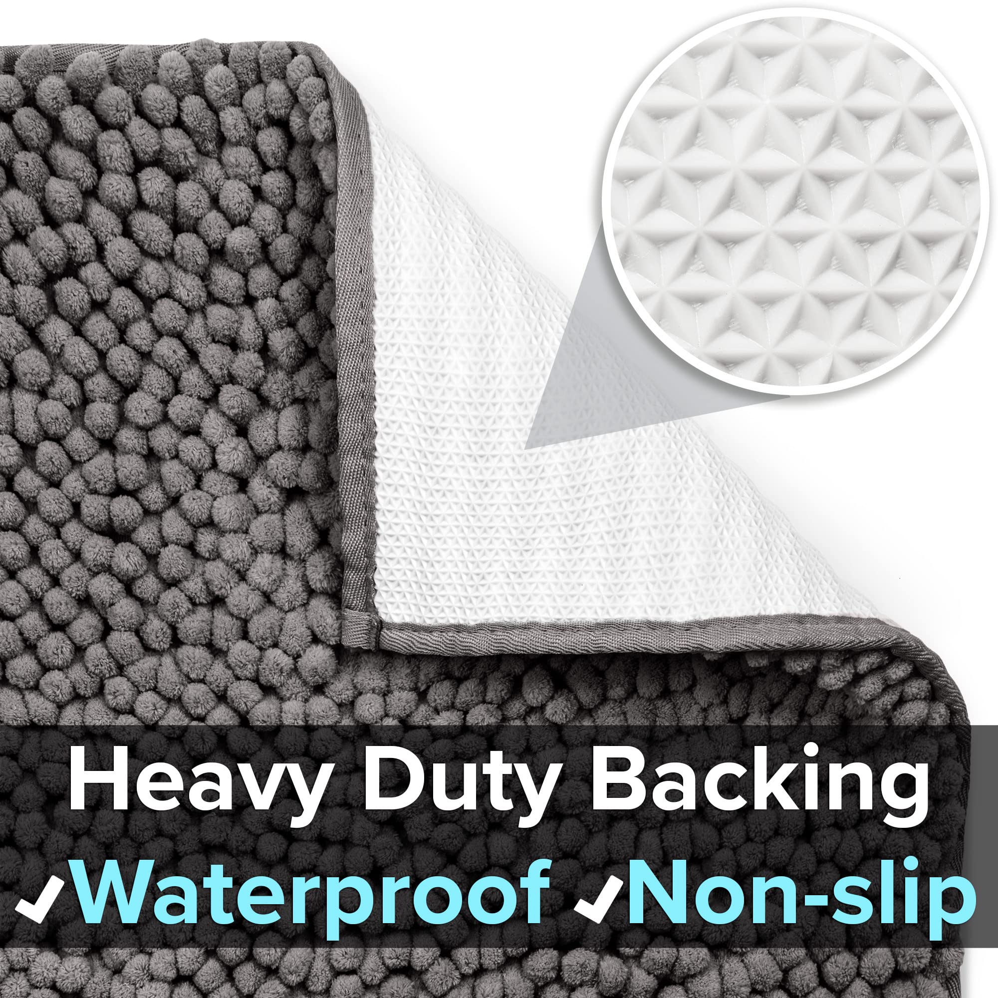 CatGuru Litter Mat non-slip backing keeps mat steady on floors.