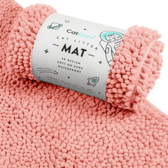CatGuru Cat Litter Mat top view in coral traps litter and reduces floor mess