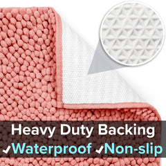 CatGuru Cat Litter Mat waterproof backing in coral prevents leaks and floor damage