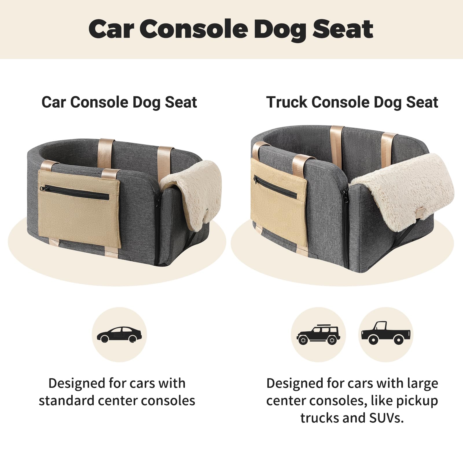 Cathpetic Console Dog Seat Storage Pocket showcases spacious storage without crowding your pet