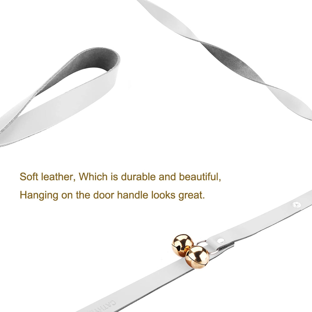 CATHYLIFE leather dog doorbell hanging on door knob for quick interactive training