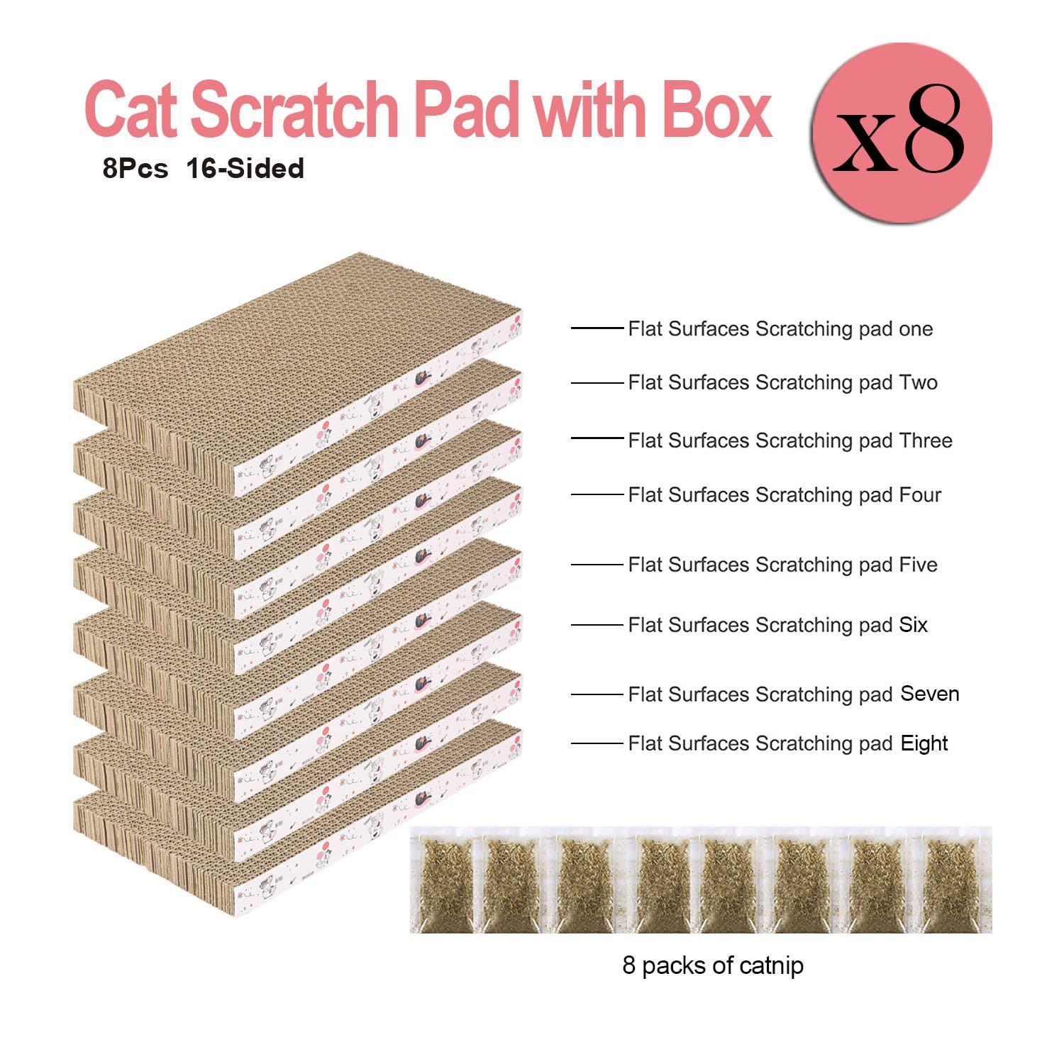 Catinarla 8-pack scratch pad reversible side highlights two textures for variety