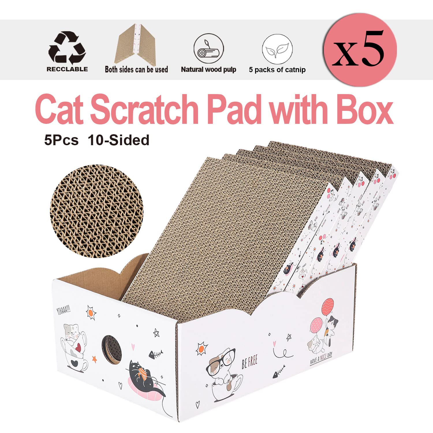 Catinarla eco-friendly cardboard material highlights sustainable pet product design.