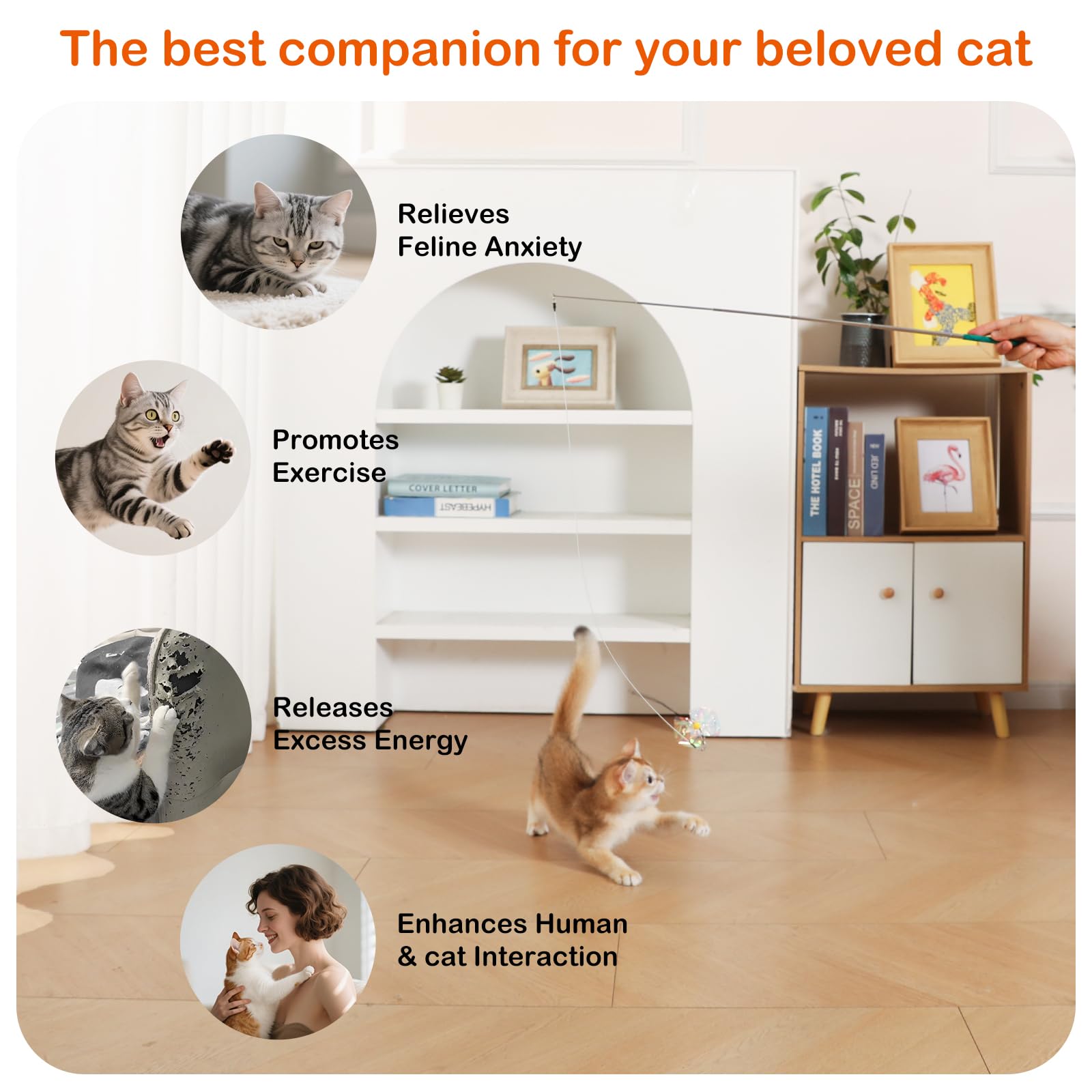 Catisfy cat wand toy compact design enables quick setup and gifting