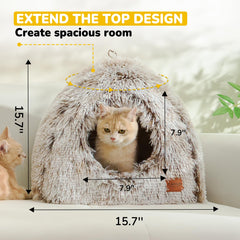 CATISM Cat Bed anti-slip bottom keeps stable footing on slick floors.
