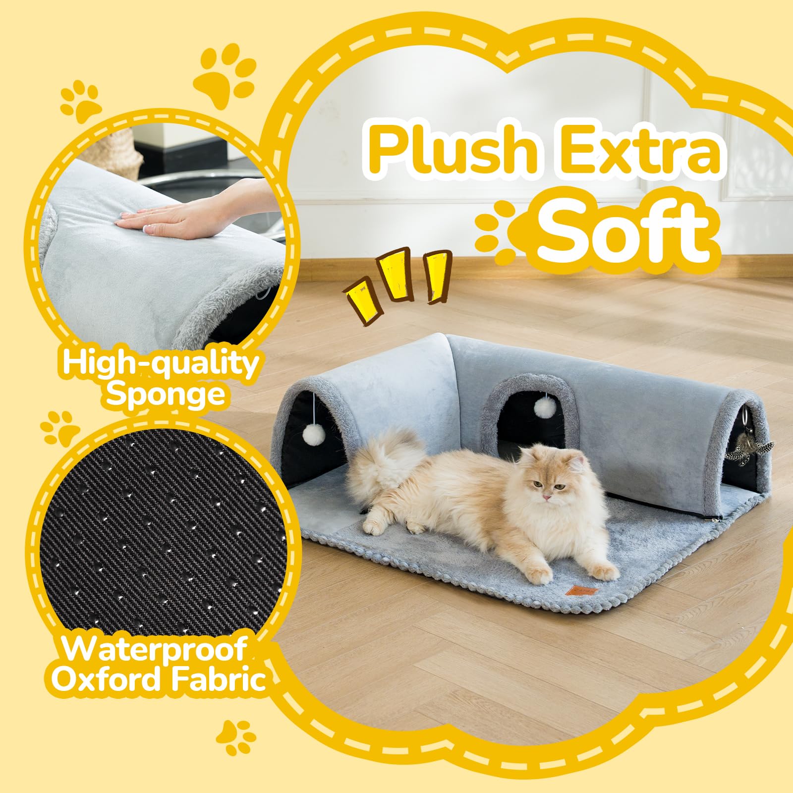 CATISM Cat Bed Detachable Rug shown for easy cleaning and versatile lounging