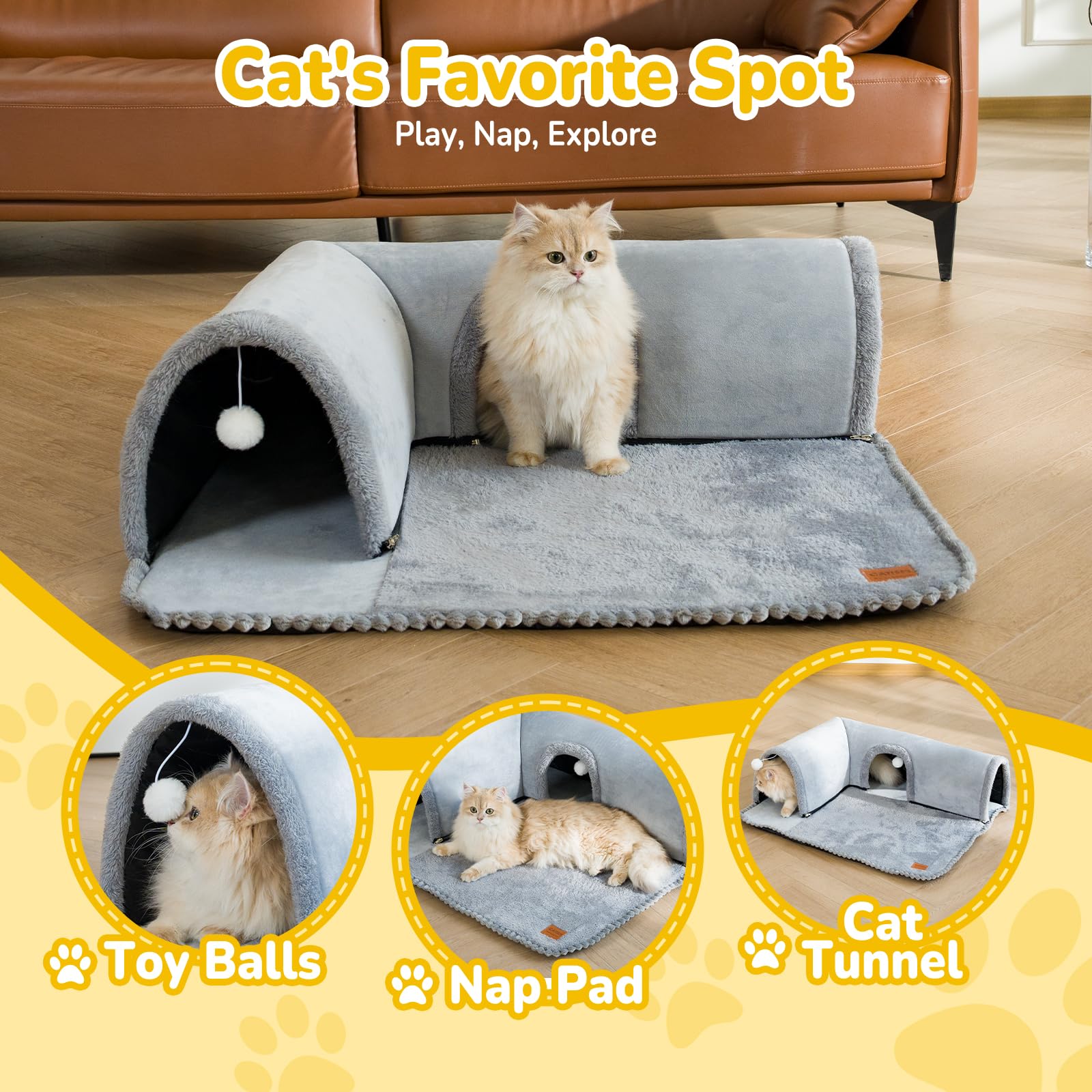 CATISM Cat Bed for indoor cats creates a cozy hideaway in small spaces