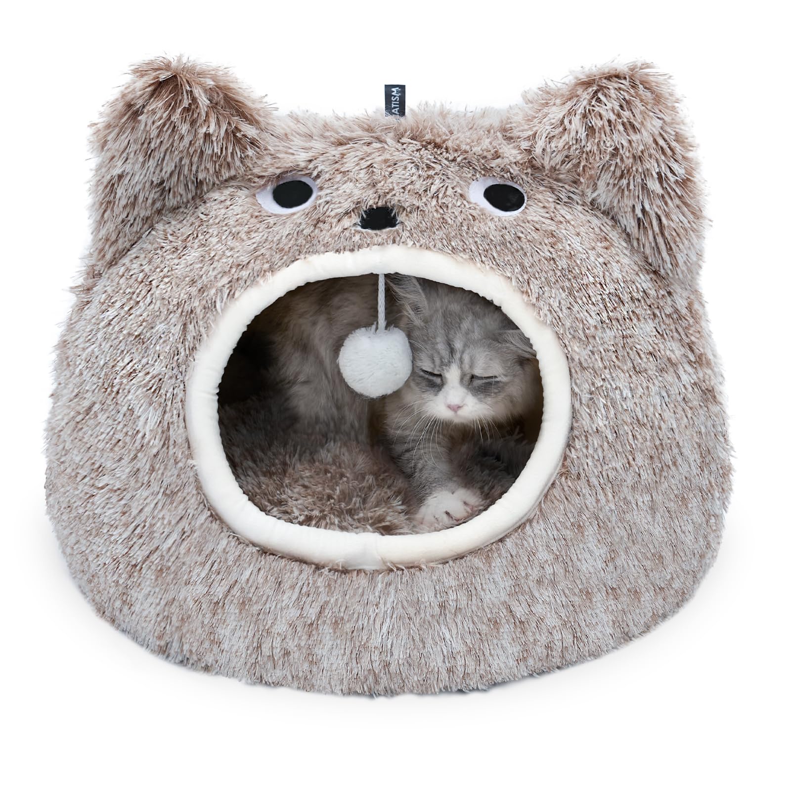 CATISM Cat Bed plush cave provides a cozy private nap sanctuary for indoor cats.