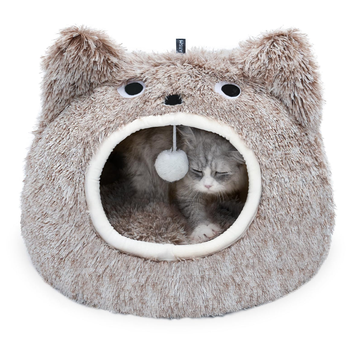 CATISM Cat Bed plush cave provides a cozy private nap sanctuary for indoor cats.
