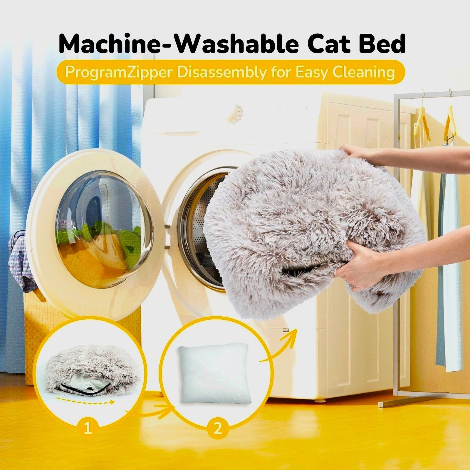 CATISM Cat Bed durable PP cotton filling supports everyday use.