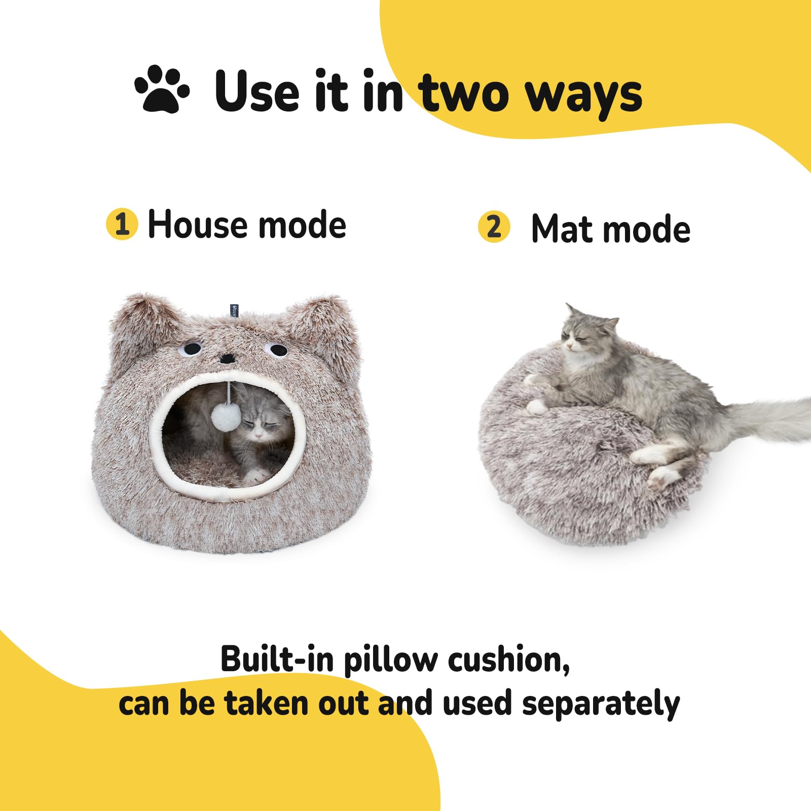 CATISM Cat Bed reversible cushion lets pets switch textures for different moods.
