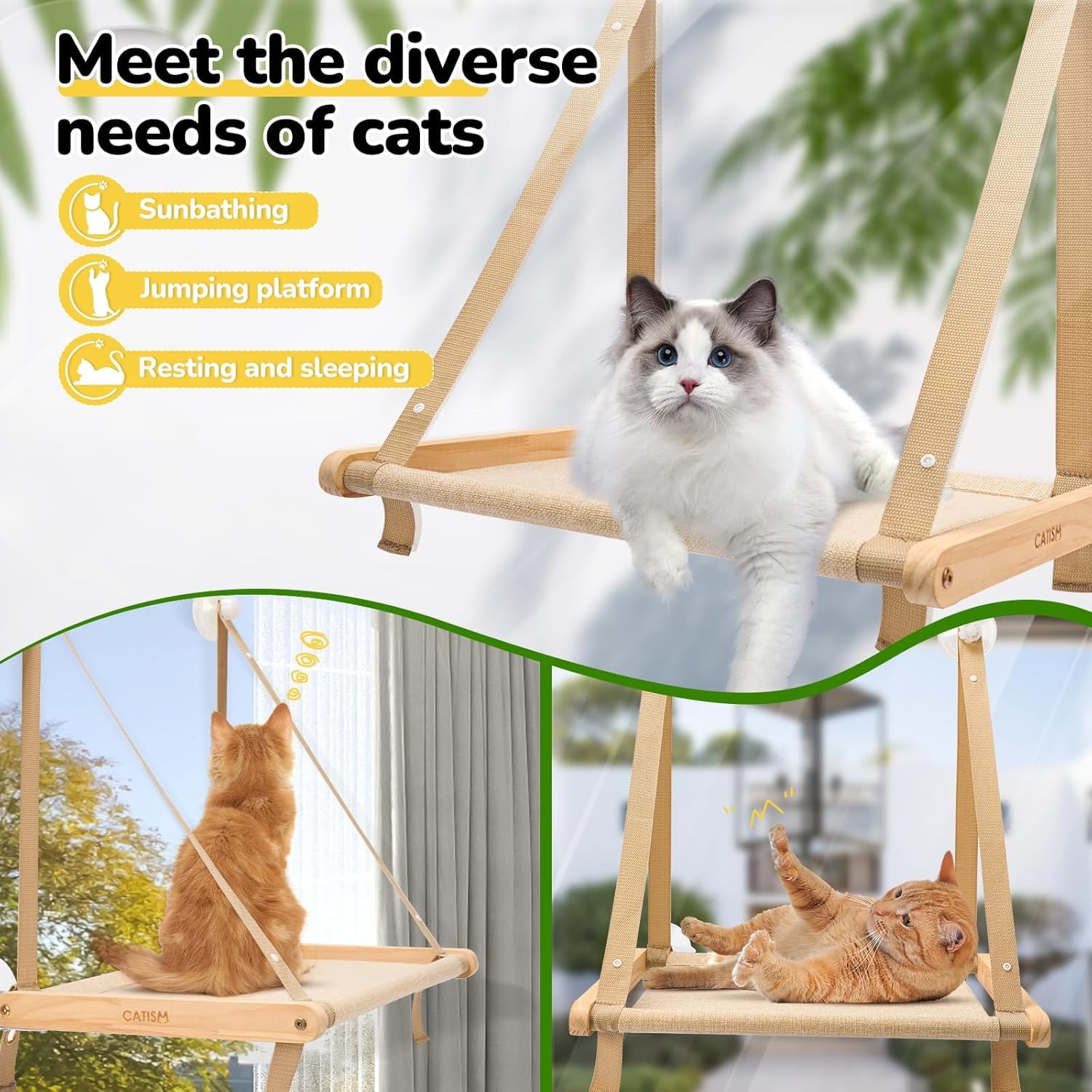 CATISM Cat Window Perch quick install highlights tool-free setup on smooth surfaces