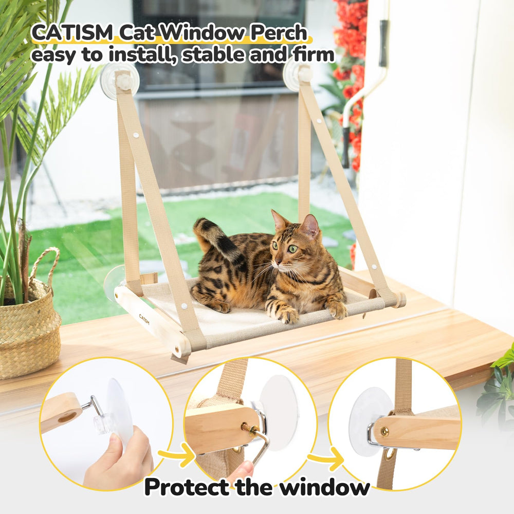 CATISM Cat Window Perch soft seat cushion offers breathable comfort for naps