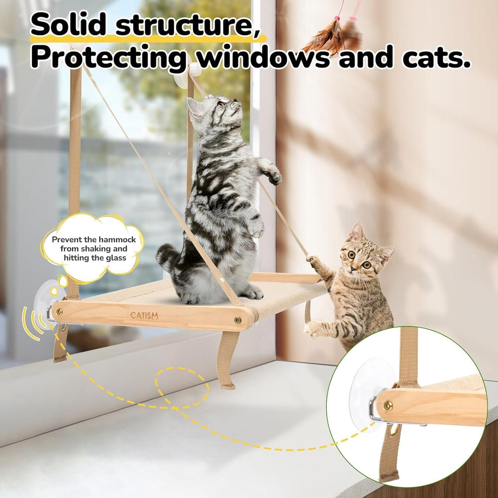 CATISM Cat Window Perch wide footprint offers room for multiple cats