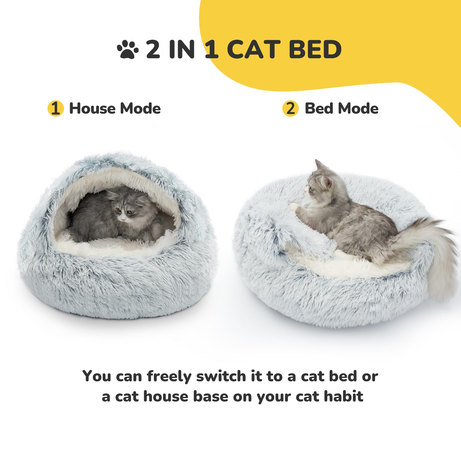 CATISM Hooded bed privacy design providing calm space for cats