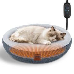 CATISM heated cat bed donut shape offers secure cozy nap space.