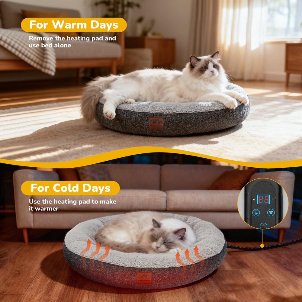 CATISM indoor cat bed cave provides curled-up, secure retreat.