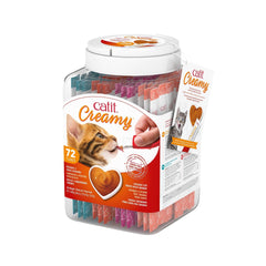 Catit Creamy lickable treat tube ready to serve as a hydrating reward.