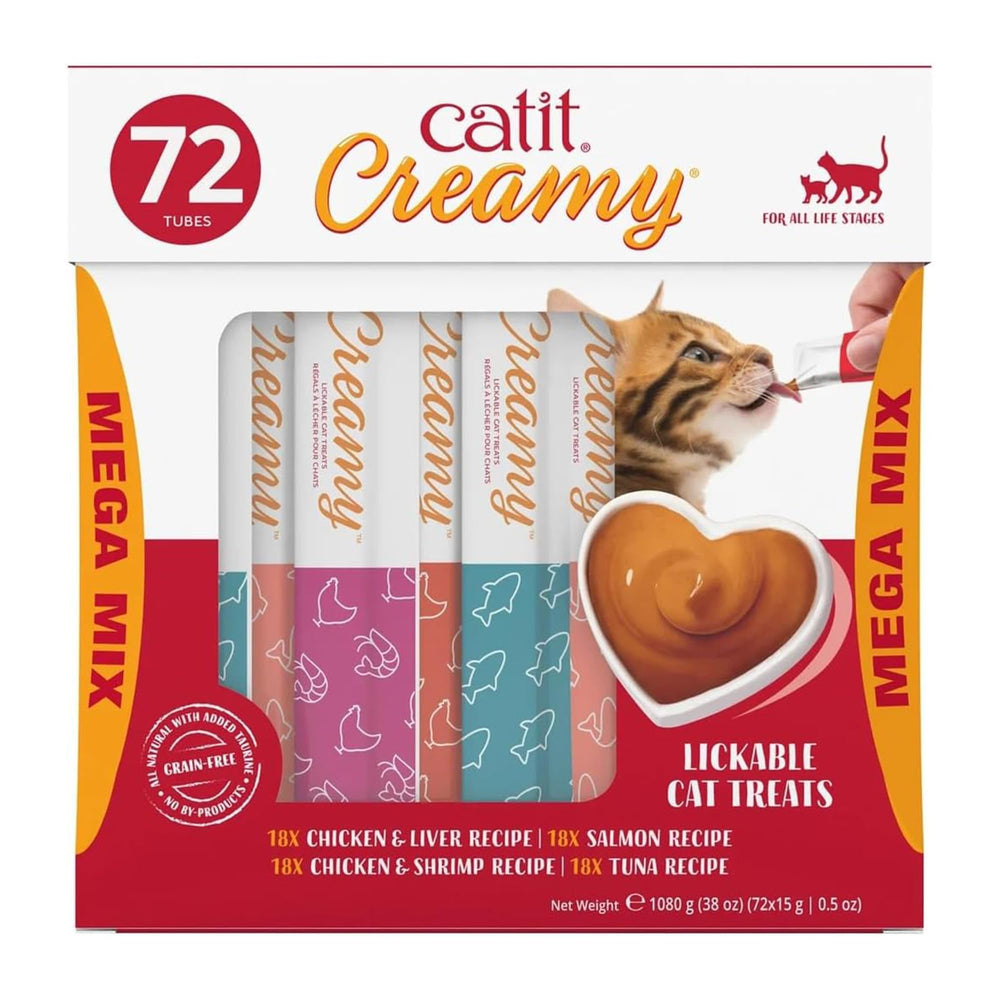 Catit Creamy Lickable Treats in hand for interactive bonding and rewards.