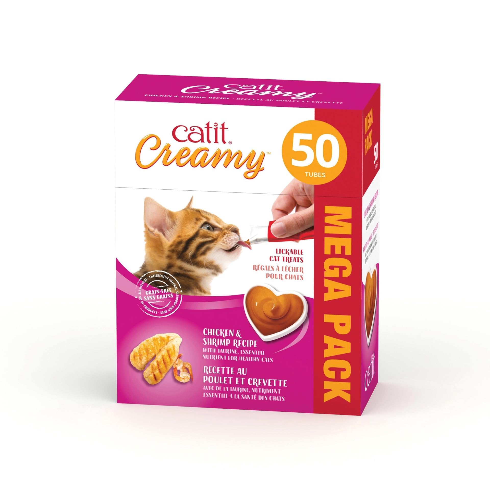 Catit Creamy treat assortment pack display for variety.