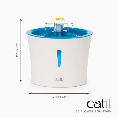 Catit LED Flower Fountain BPA-free materials for safer water contact.