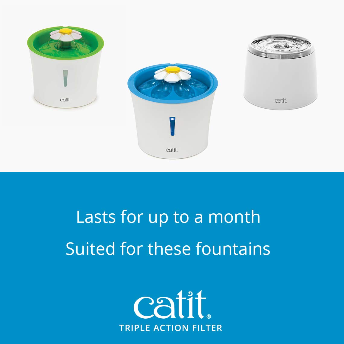 Catit mesh debris-filtration demonstrates debris capture for clearer fountain water