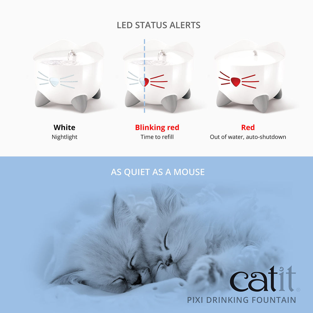 Catit PIXI bubbling top pink visualizes playful water top flow