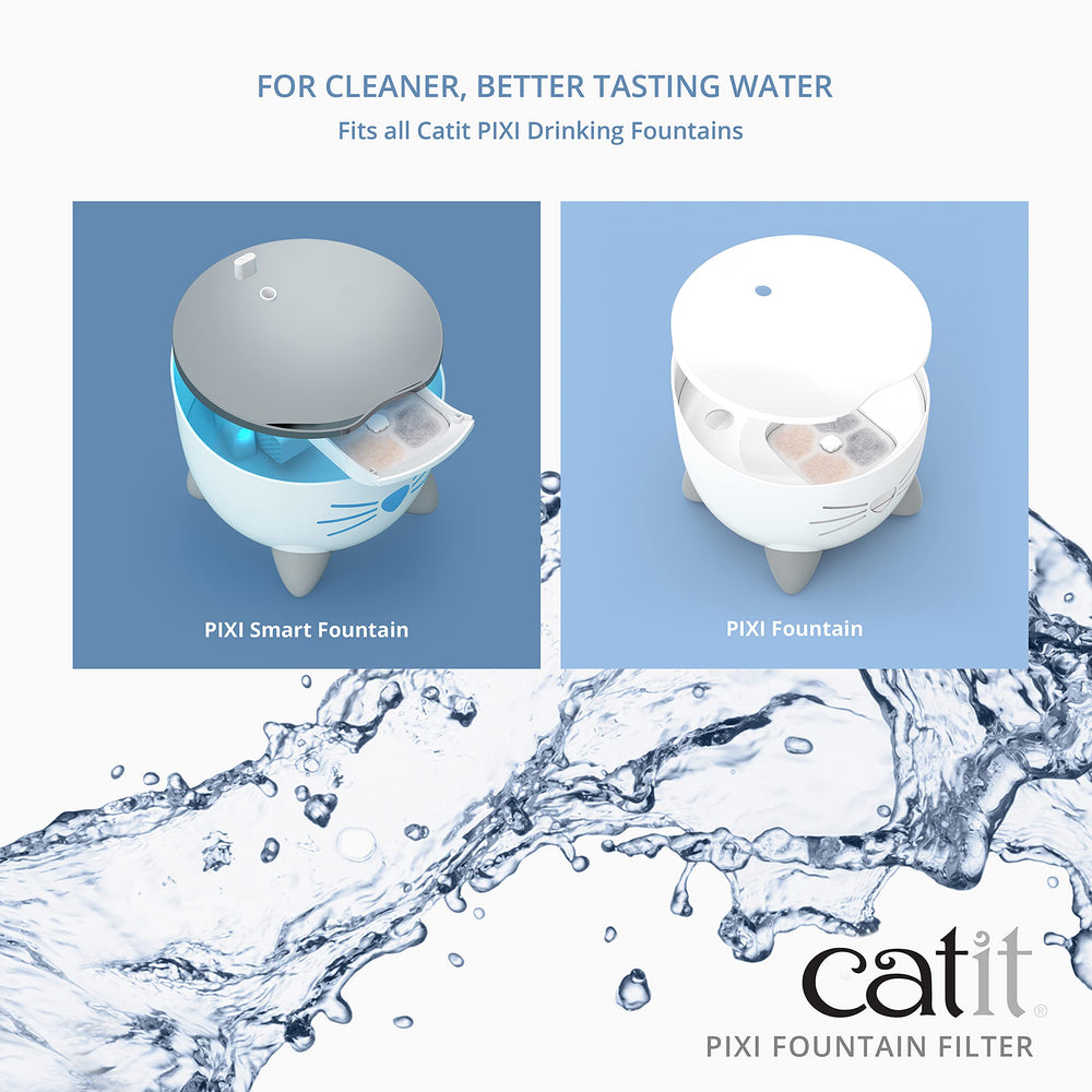 Catit PIXI filtro triple acción para agua más fresca y limpia
