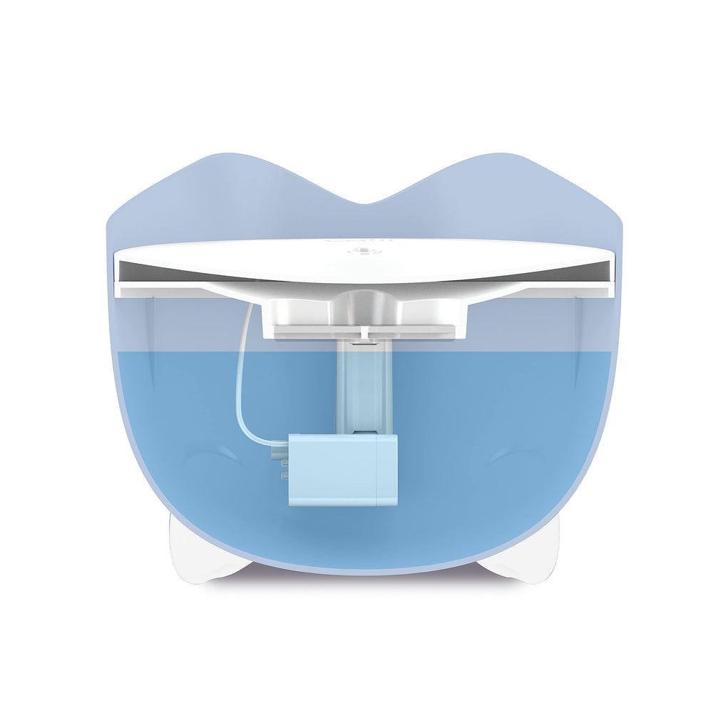 Catit PIXI fountain top view highlighting multiple drinking options.