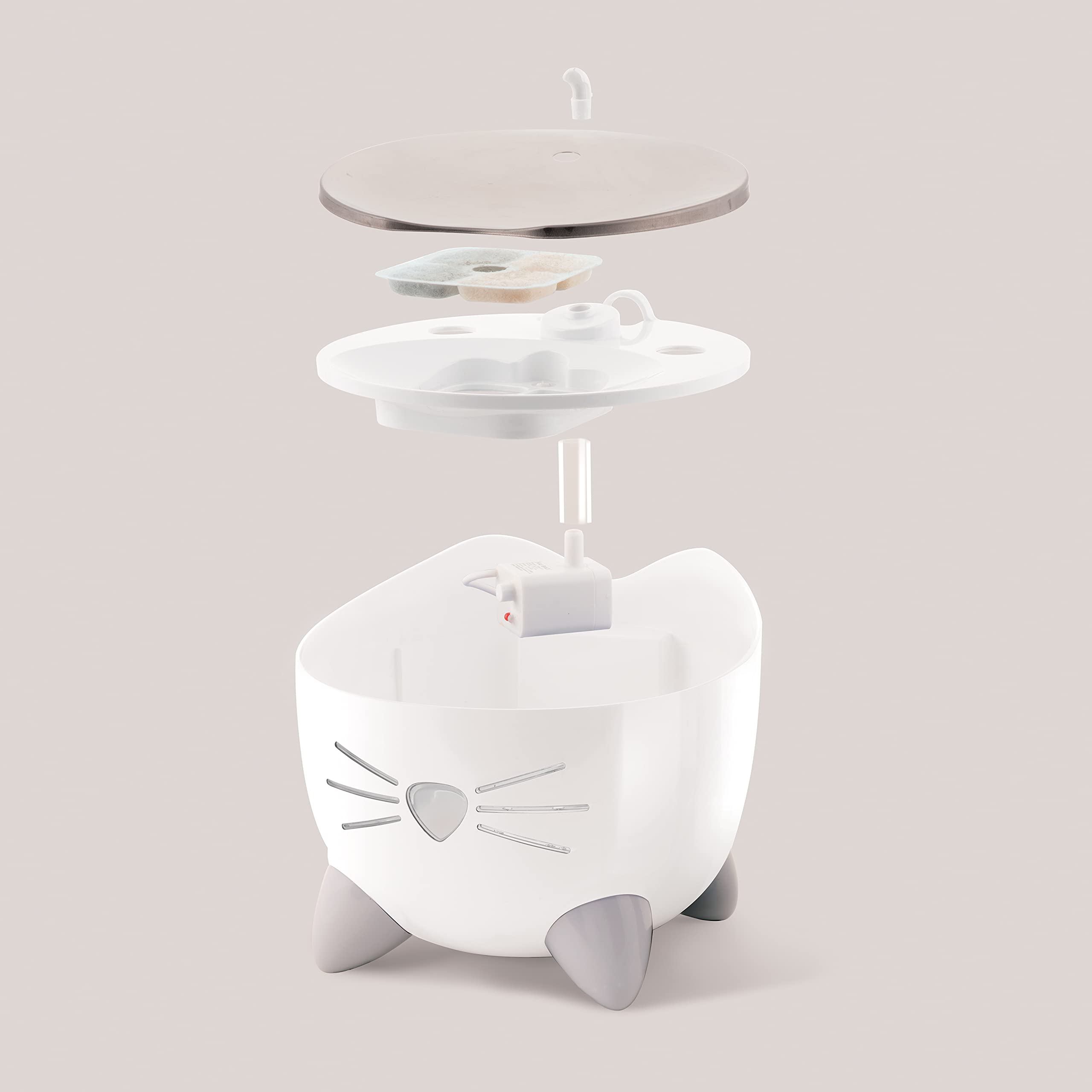 Catit PIXI nose LED shows water level and glows softly at night.