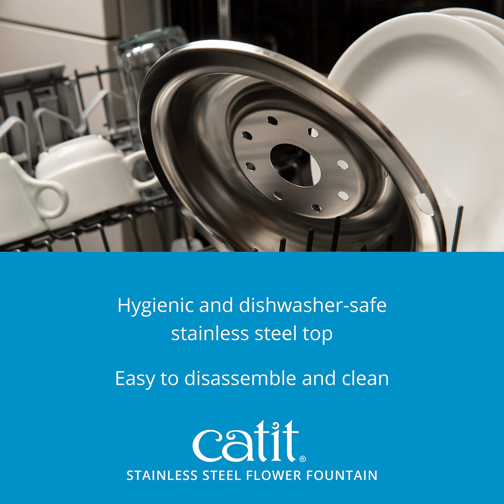 Catit reservoir view, 3L capacity supports fewer refills throughout the day.
