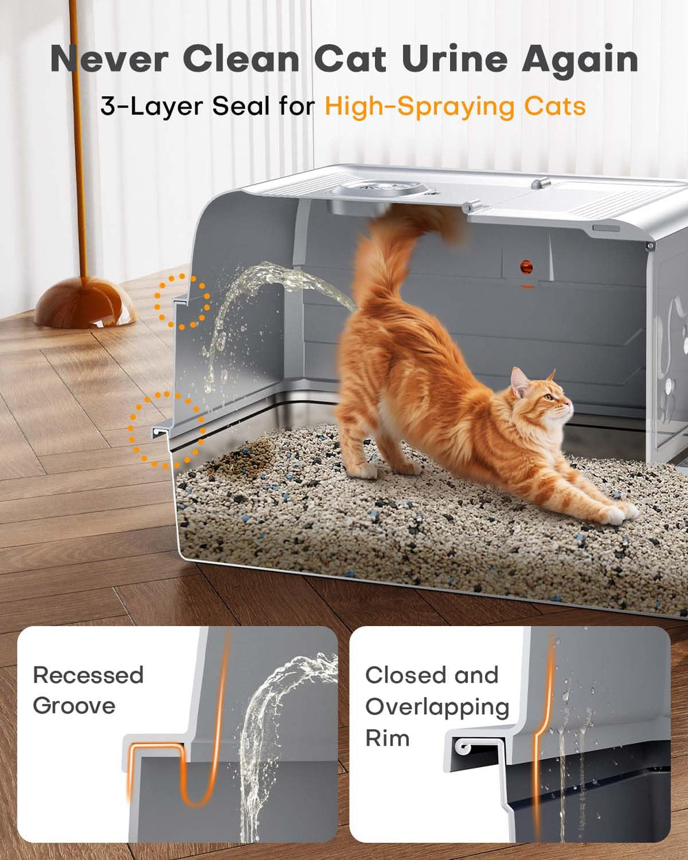 Catlike 2025 Upgrade 17.1-inch walls side view demonstrating spray-blocking capability