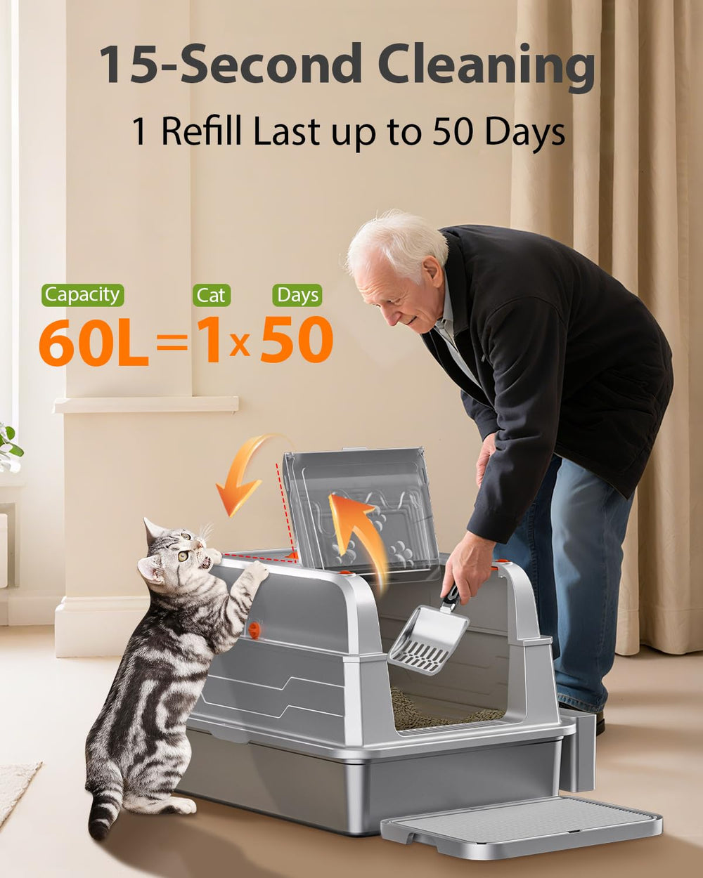 Catlike 2025 Upgrade charcoal chamber visible illustrating odor control