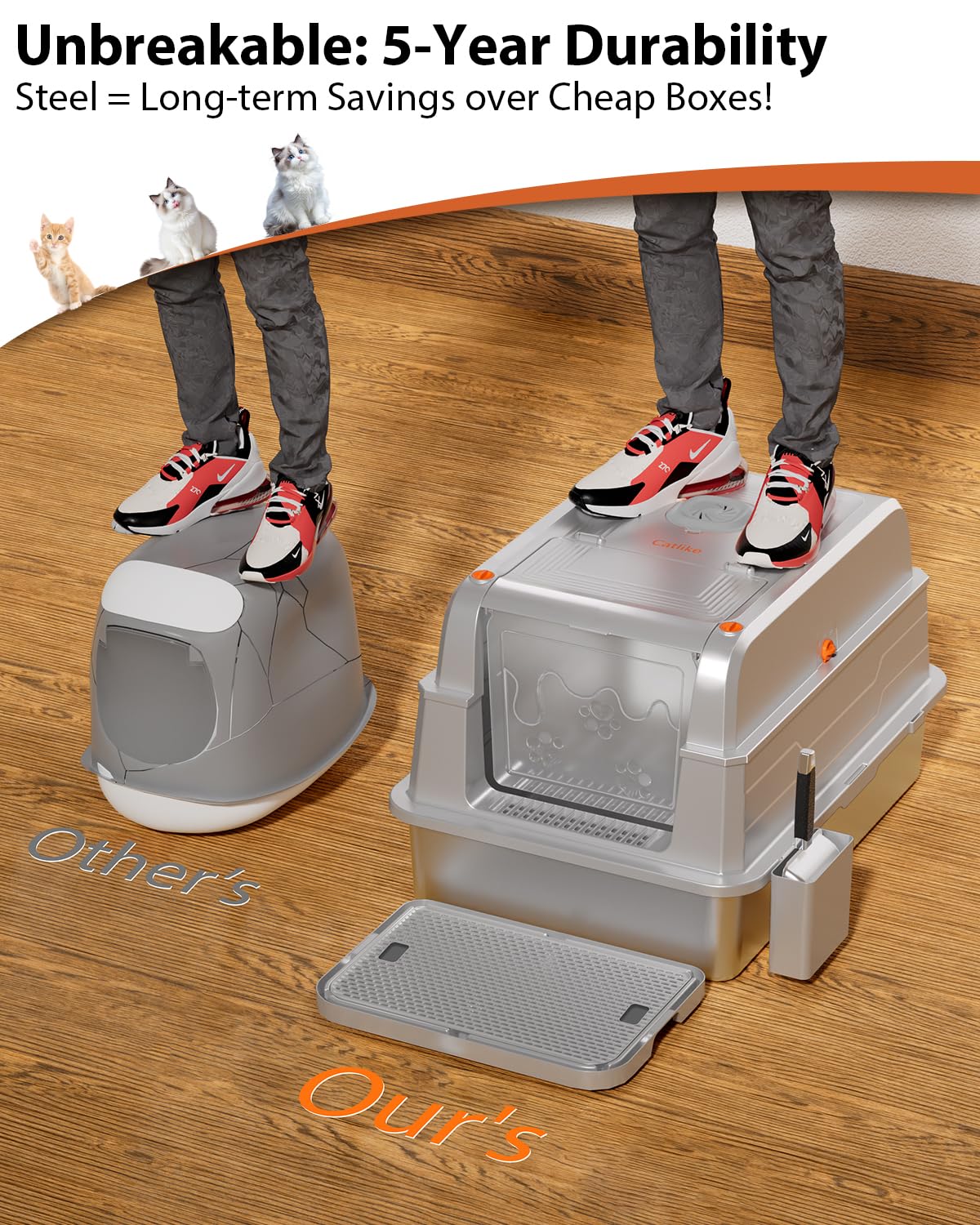Catlike 2025 Upgrade litter catch mat with scoop included for easier cleanup