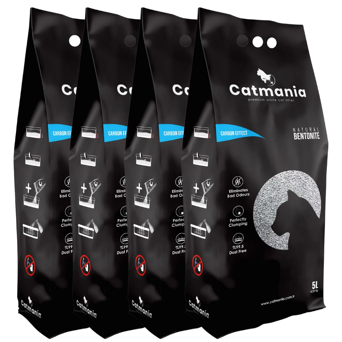 Catmania Turkish White litter bags on shelf showing premium packaging for easy restocking