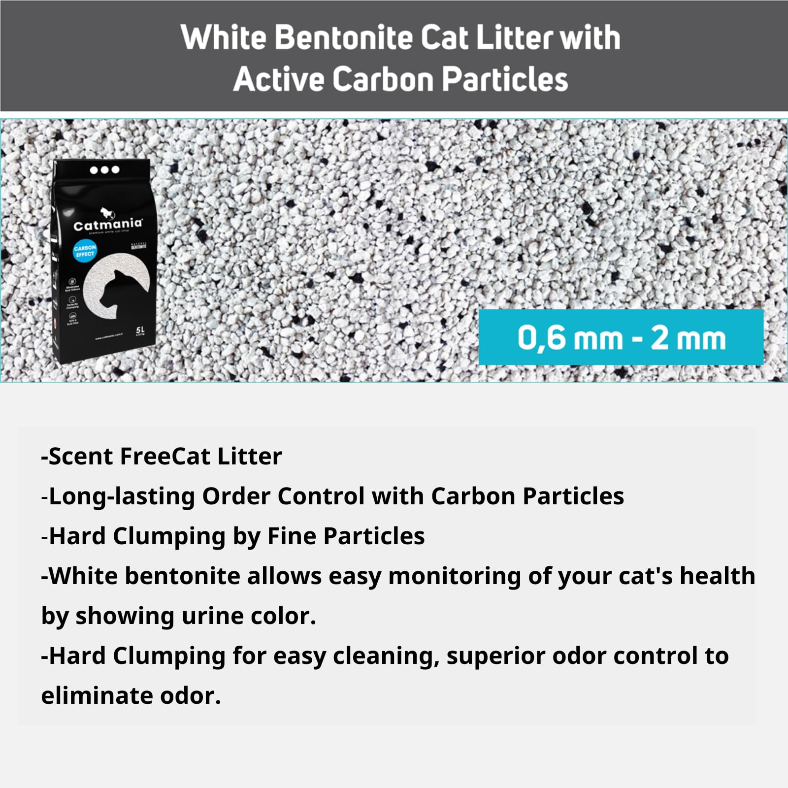 Catmania Turkish White litter demonstrates superior odor control feature