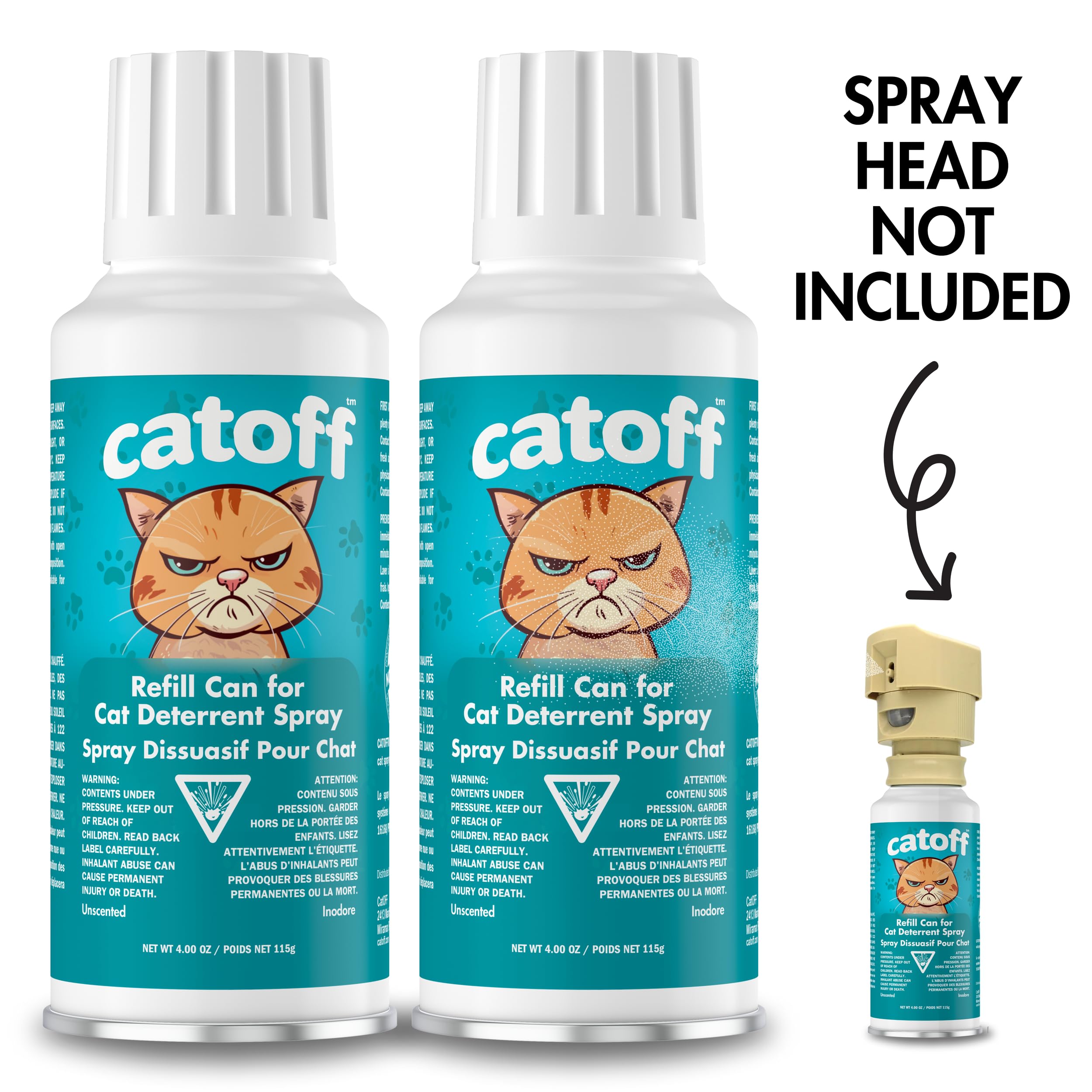 CatOFF odorless-safety gas-refill ensures odorless deterrence without residue.