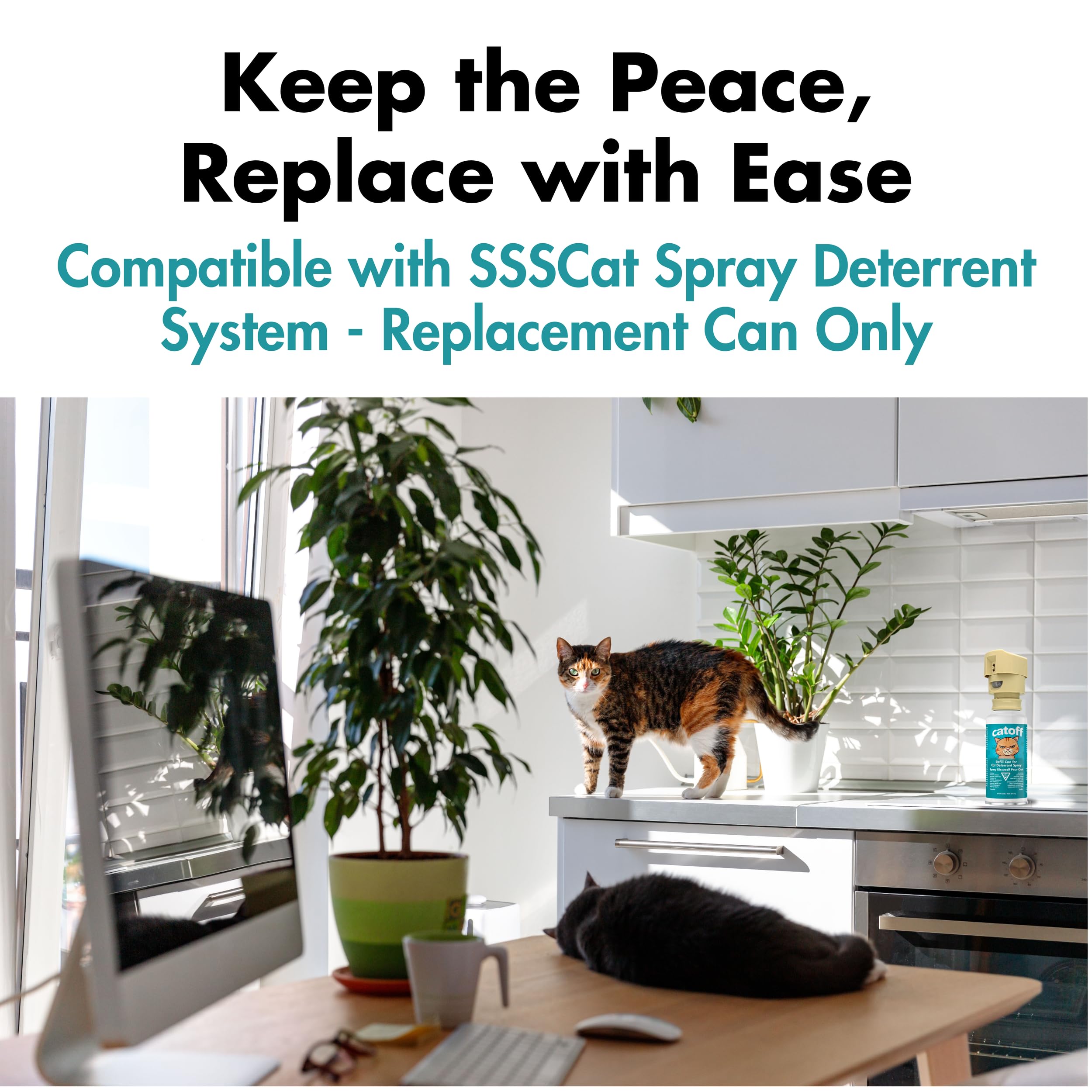 CatOFF refill for countertops, couches, and more helps maintain home boundaries.