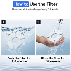 CATOL fountain installation with new filter demonstrates simple replacement.