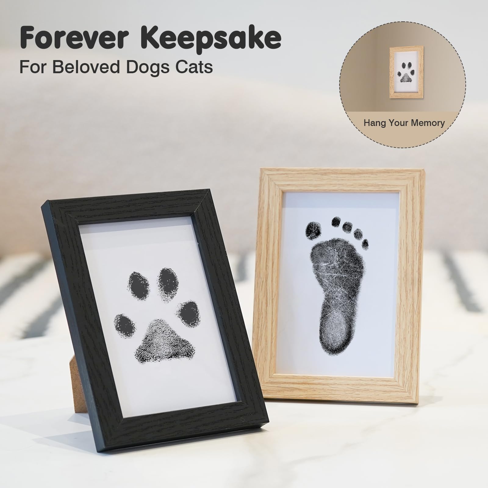 catose inkless paw print kit shows crisp cat paw prints for memory keepsakes.