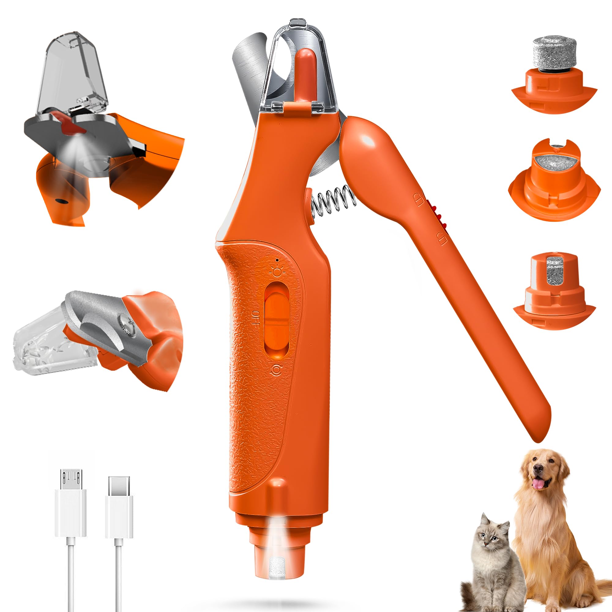 CATPICK 2-in-1 LED nail clippers with grinder for pets provide precise trimming.