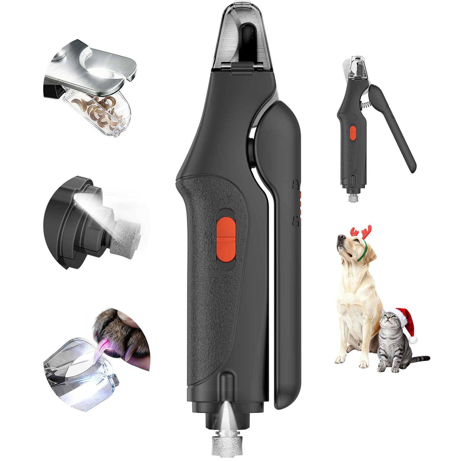 CatPICK 2in1 nail clipper grinder in stainless steel for precise trims.