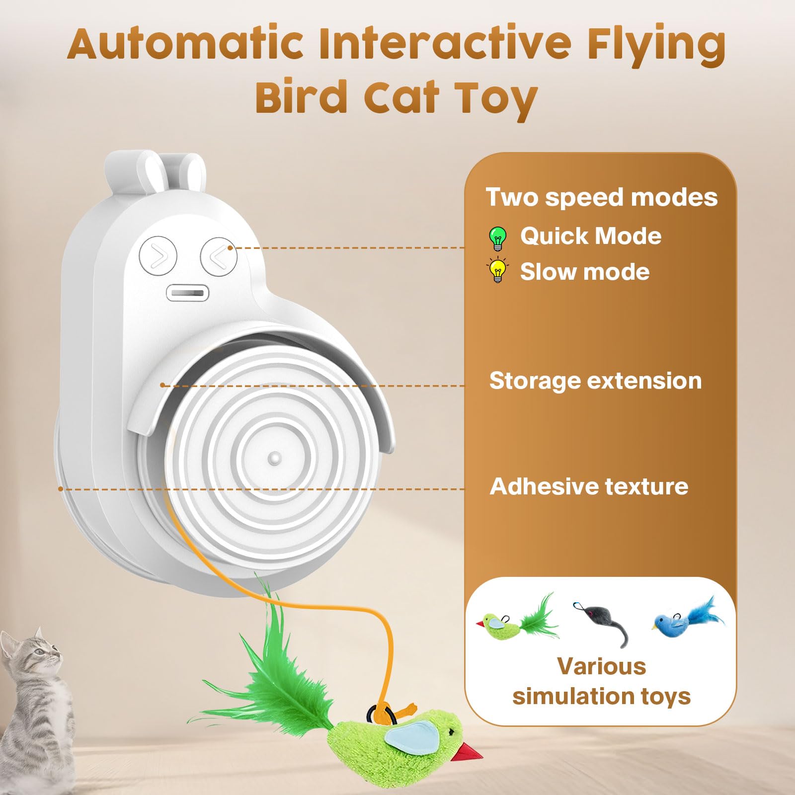 Catpick toy adjustable-height-setup adapts to active kittens or calm adults.