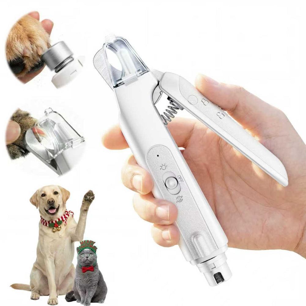 Catpick care 2-in-1 nail clippers grinder white, front view for easy grooming.