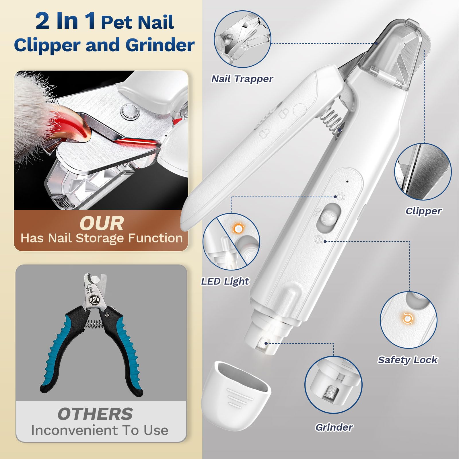 Catpick care safety guard helps control trimming depth safely.
