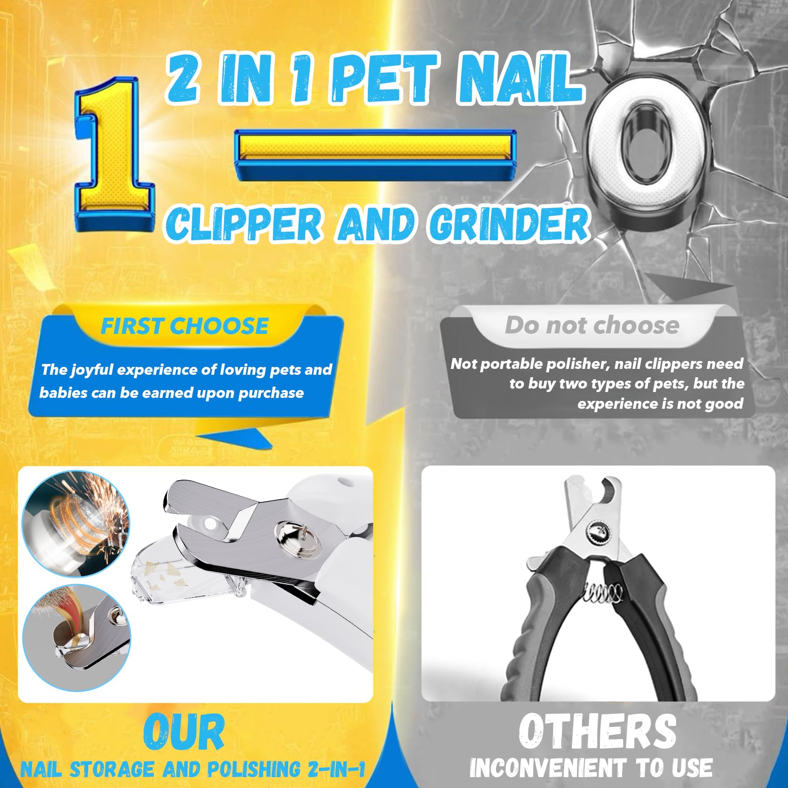CATPICK cat nail clippers with light for cautious nail care
