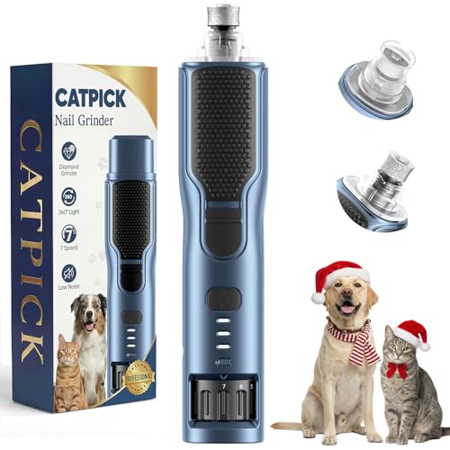 CATPICK dog nail grinder with 7-speed controls for precise grooming.
