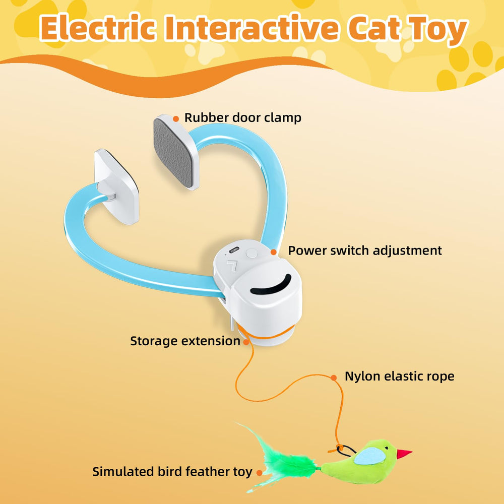 CATPICK elastic-cord-adjustable-length shows flexible play styles for multi-cat homes