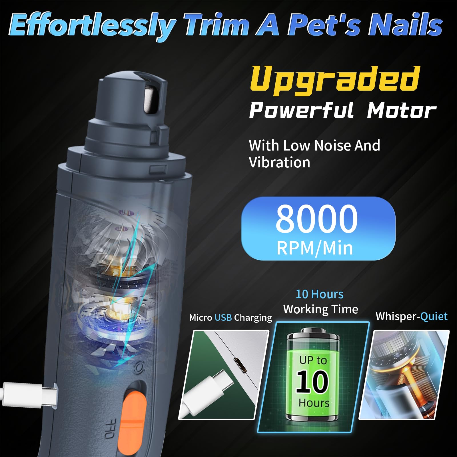 CATPICK ergonomic non-slip handle supports comfortable grooming sessions.